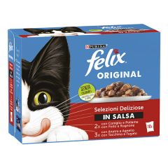 FELIX Gatto Original Selezioni Deliziose in Salsa Multipack 10x85 Gr