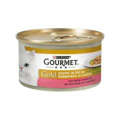 Gold Gatto Dadini in Salsa con Verdure - con Trota e Verdure 85 Gr