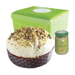 Panettone Artigianale Pistacchioso da 1 Kg  200 g Crema di Pistacchio In Barattolo