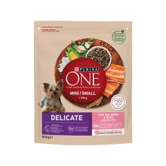 Purina One Mini Small Dog Delicate - Ricco in Salmone con Riso 800 Gr