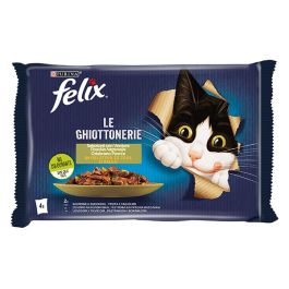 Felix Gatto Le Ghiottonerie, con Verdure, Salmone e Trota in Gelatina, 4x85gr