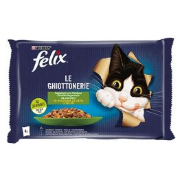 Felix Gatto Le Ghiottonerie, con Manzo, Carote, Pollo e Pomodoro, 4x85gr