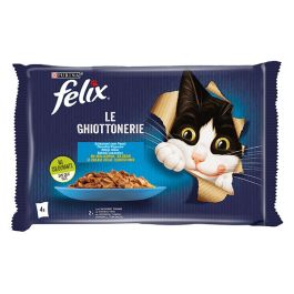 Felix Gatto Le Ghiottonerie, con Salmone e Tonno in Gelatina, 4x85gr