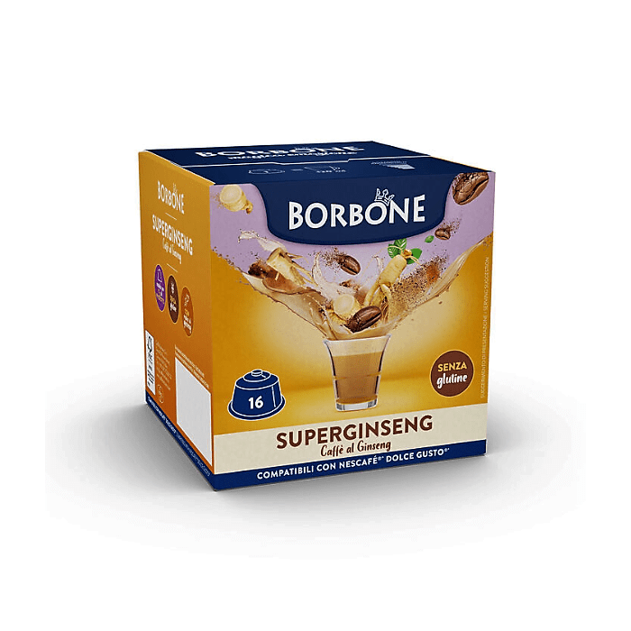 Caffè al Ginseng, Capsule Compatibili con Dolce Gusto, Caffè Borbone, 16 pezzi