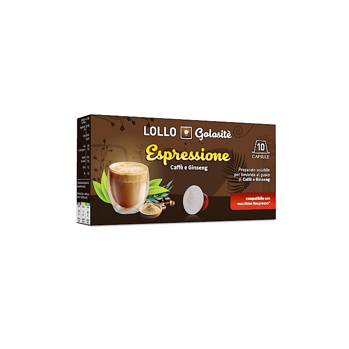 Caffè al Ginseng, Capsule Lollo Caffè Compatibili Nespresso, 10 pezzi