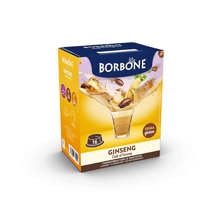 Caffè al ginseng solubile di Caffè Borbone in capsule compatibili A Modo Mio, 16 pezzi