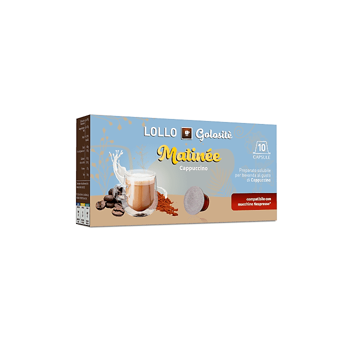 Cappuccino solubile, Capsule Lollo Caffè Compatibili Nespresso, 10 pezzi