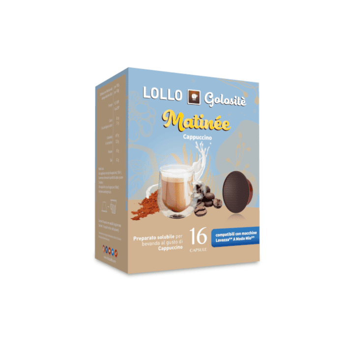 Cappuccino solubile, Capsule Lollo Caffè Compatibili A Modo Mio, 16 pezzi