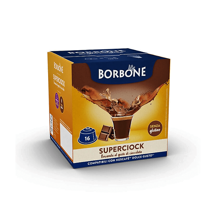 Capsule Cioccolata Caffè Borbone compatibili Dolce Gusto, Superciock 16 pezzi