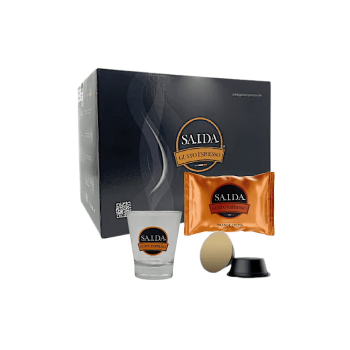 Capsule Saida Gusto Espresso Compatibili per Lavazza Firma e Vitha Group, miscela Orange Crema