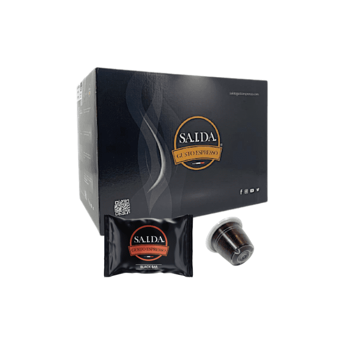 Capsule Saida Gusto Espresso Compatibili con Nespresso, miscela Black Bar