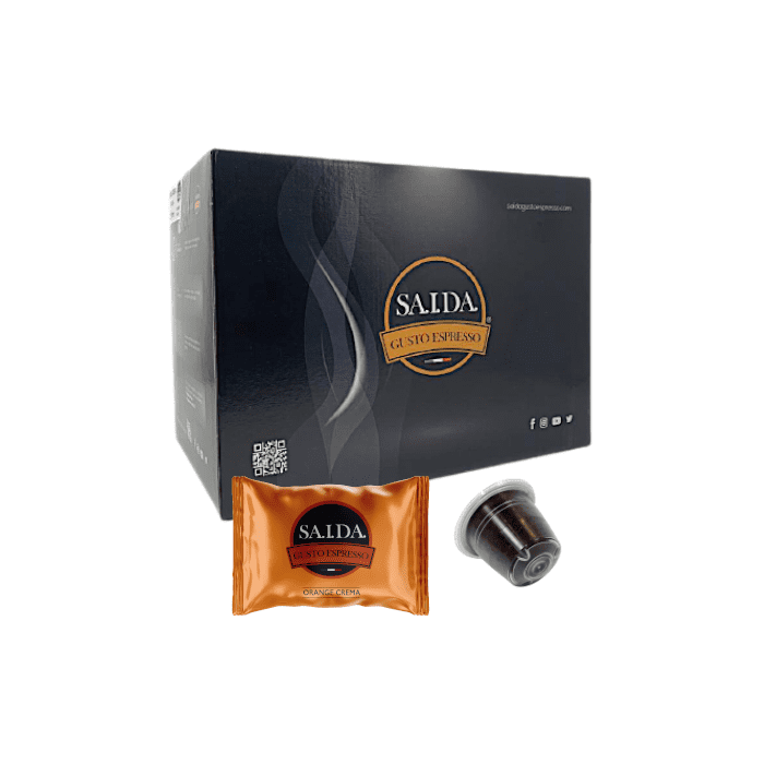 Capsule Saida Gusto Espresso Compatibili con Nespresso, miscela Orange Crema