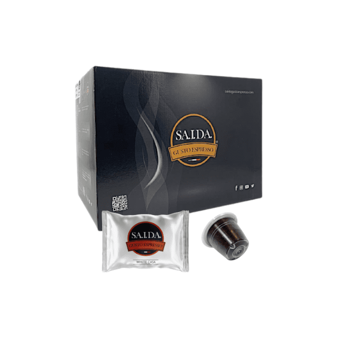 Capsule Saida Gusto Espresso Compatibili con Nespresso, miscela White Casa