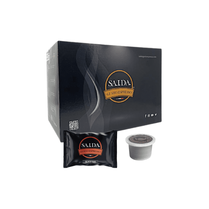 Capsule Saida Gusto Espresso compatibili con Uno System, miscela Black Bar