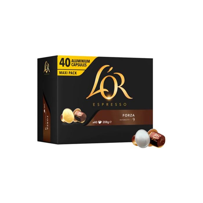 Capsule LOR in alluminio, Espresso Forza, compatibili con Nespresso