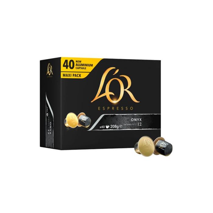 Capsule LOR in alluminio, Espresso Onyx, compatibili con Nespresso