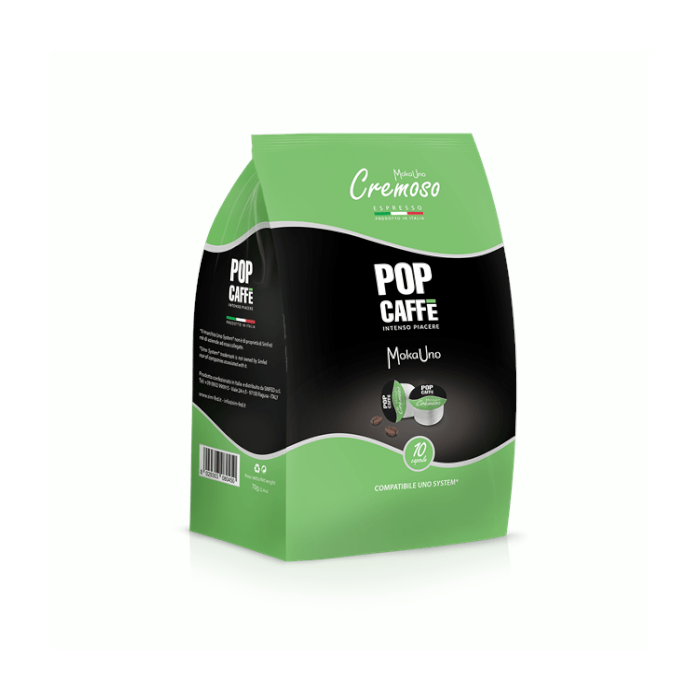 Capsule Pop Caffè Compatibili con Uno System, Moka Uno Cremoso
