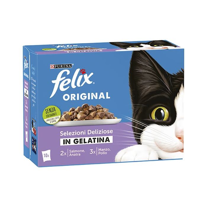 Felix Gatto Original, Le Ghiottonerie Multipack, Selezioni Deliziose 10x85gr
