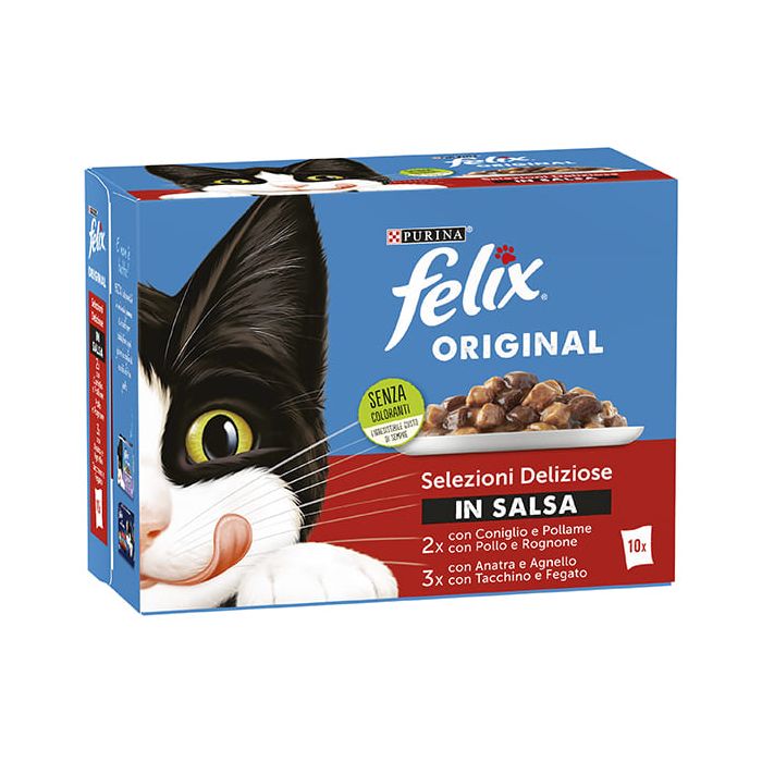 Felix Gatto Original, Le Ghiottonerie Multipack, Selezioni in Salsa 10x85gr