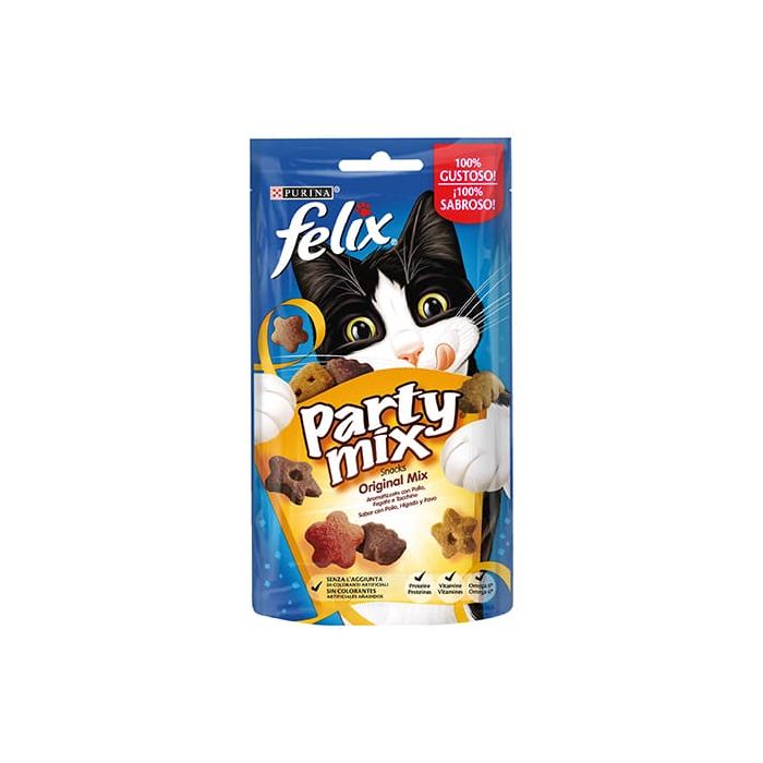 Felix Party Mix Gatto Original Mix Pollo, Fegato e Tacchino 60 Gr
