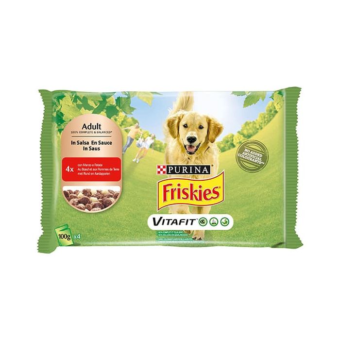 Friskies Cane, Bocconi in salsa con Manzo e Patate, 4x100gr