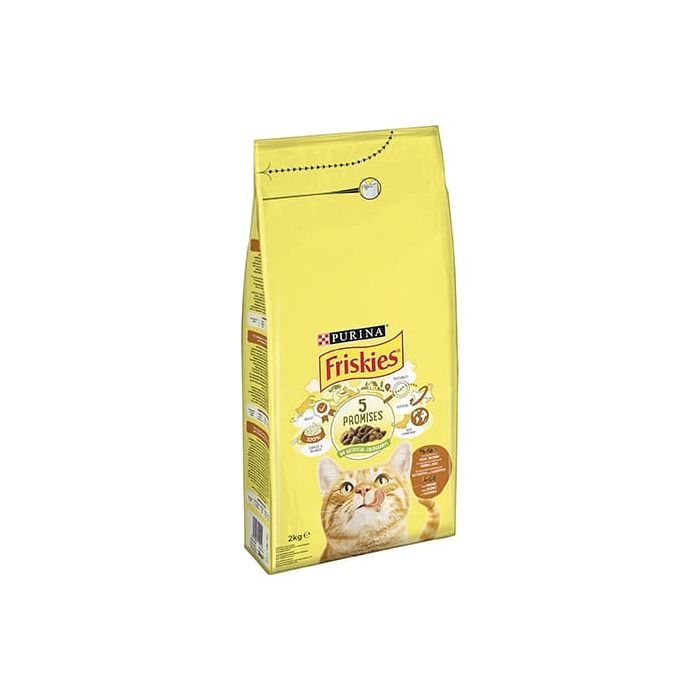 Friskies Gatto crocchette Adult con mix Pollo, Tacchino e Verdure, 2 Kg