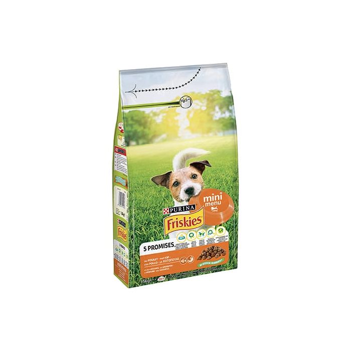 Friskies Mini Menu, Crocchette per Cani con Pollo e Verdure, 1.5Kg