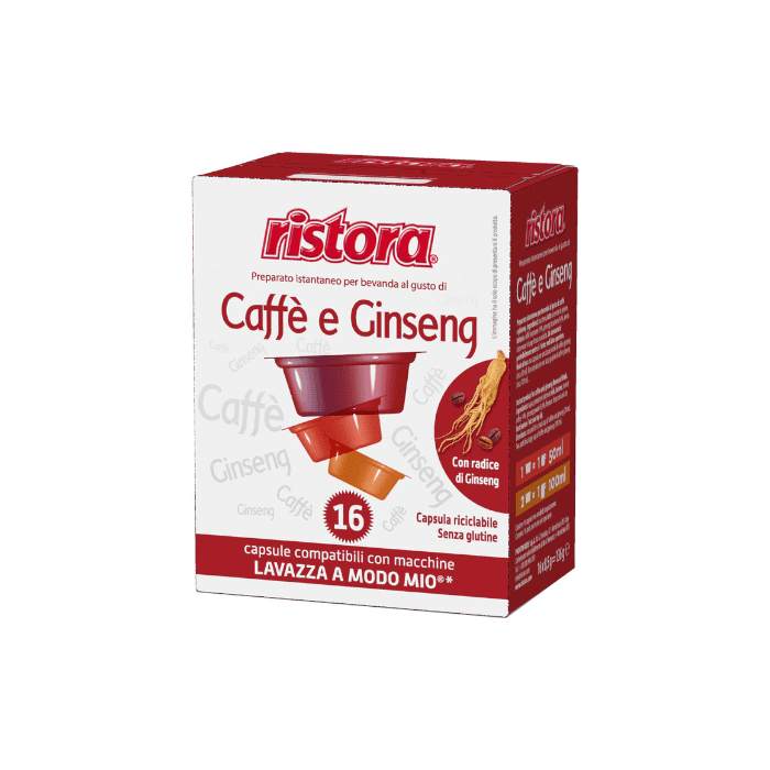 Ginseng Solubile Ristora in capsule compatibili A Modo Mio, 16 pezzi