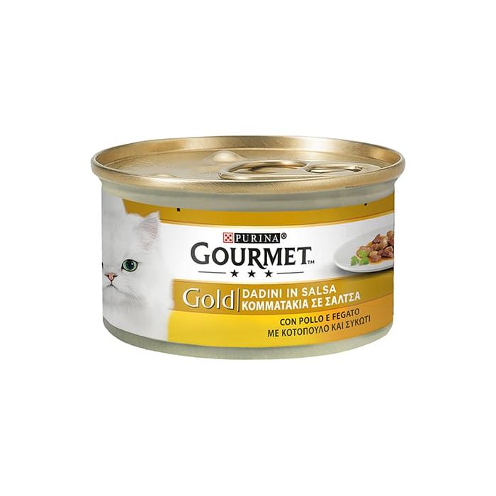 Gourmet Gold, Dadini in Salsa con Pollo e Fegato per Gatti, 85gr