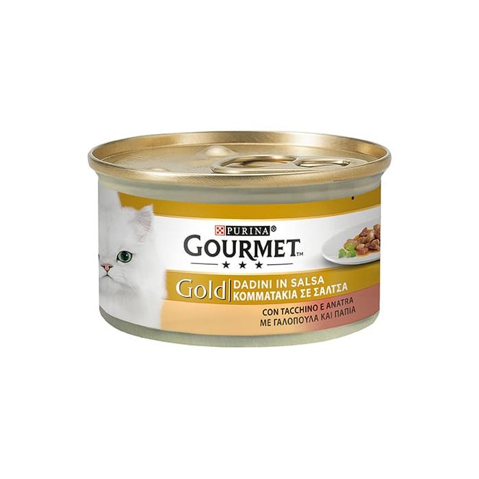 Gourmet Gold, Dadini in Salsa con Tacchino e Anatra per Gatti, 85gr