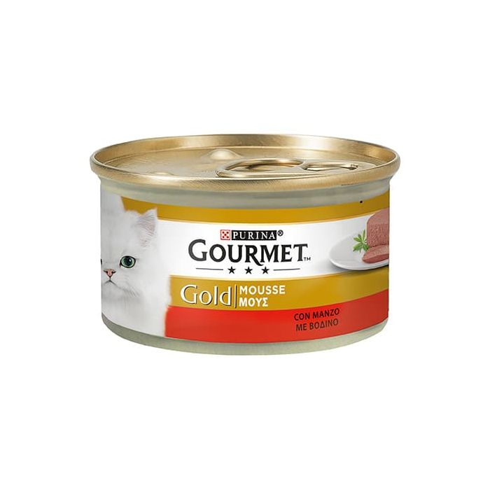 Gourmet Gold Gatto Mousse con Manzo, 85gr