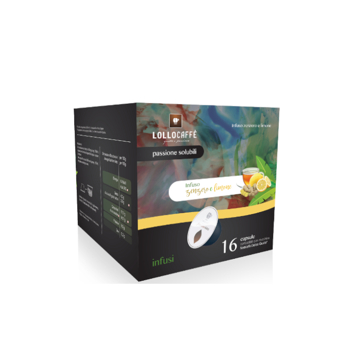 Infuso Zenzero e Limone, Capsule compatibili con Nescafè Dolce Gusto, Lollo Caffè, 16 pezzi