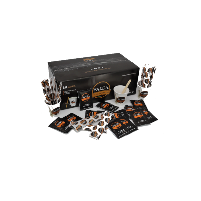 Kit Caffè Bicchierini palettine e zucchero di Saida Gusto Espresso da 100 pezzi
