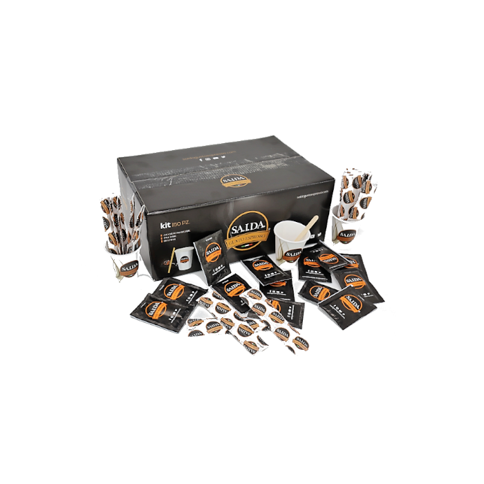 Kit Caffè Bicchierini palettine e zucchero di Saida Gusto Espresso da 150 pezzi