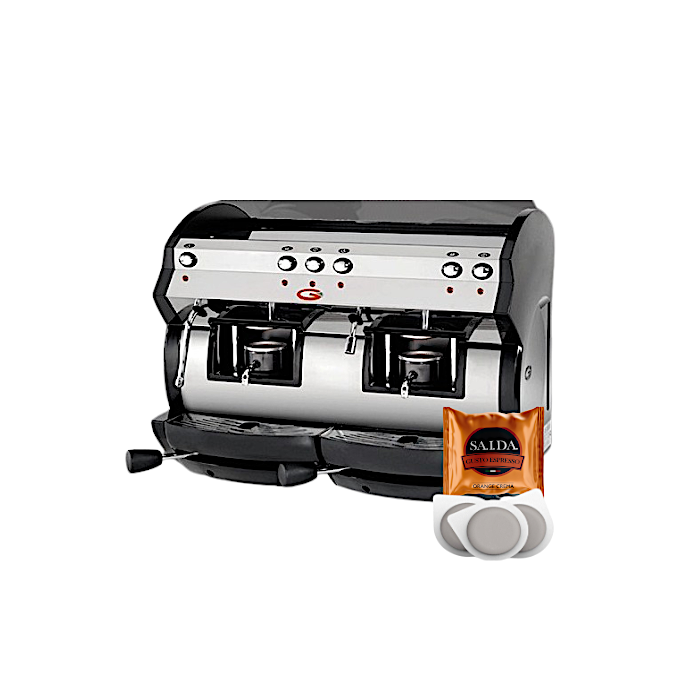 Macchina Caffè, Dada Vapor Double 230V + 100 Cialde Ese, Orange crema