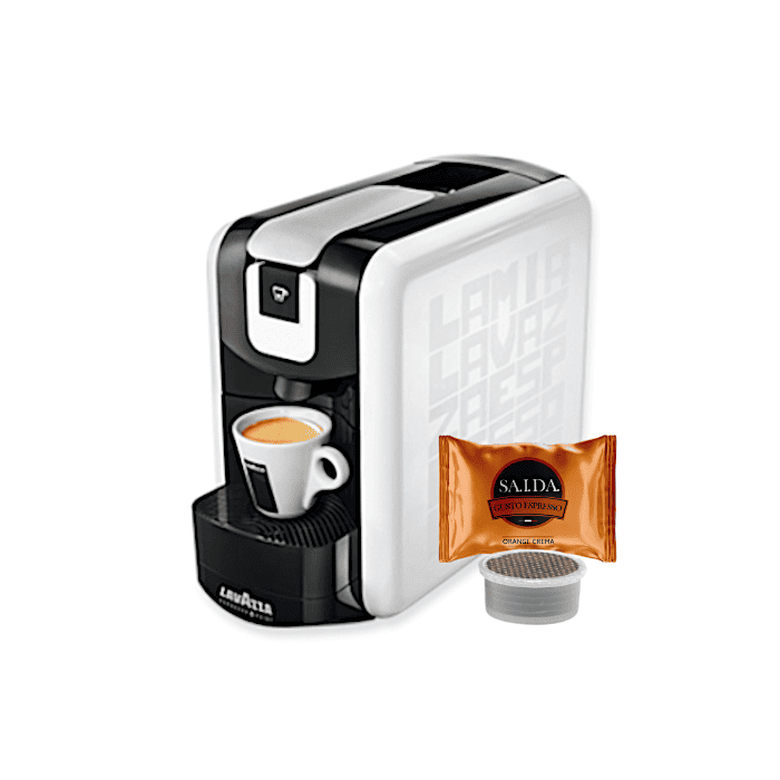 Lavazza EP Mini, Macchina caffè per capsule Espresso Point + 100 capsule Orange Crema