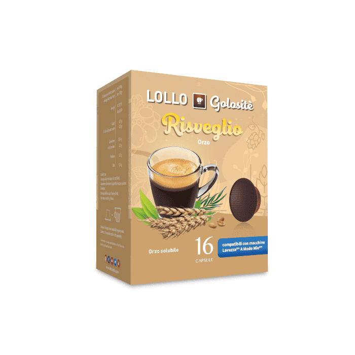 Orzo solubile in Capsule Lollo Caffè Compatibili A Modo Mio, 16 pezzi