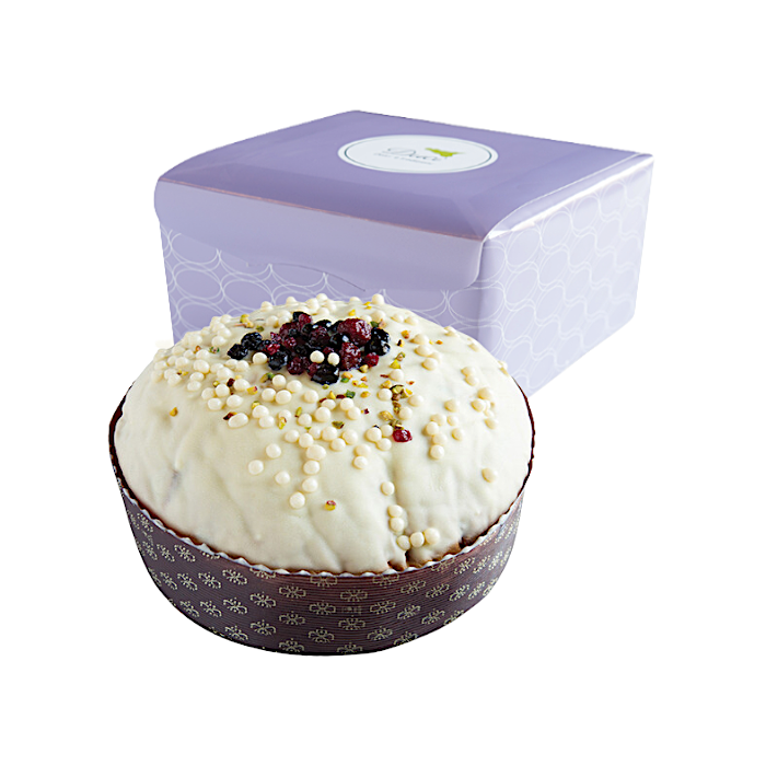 Panettone Artigianale da 1 Kg Cioccolato Bianco e Frutti Di Bosco