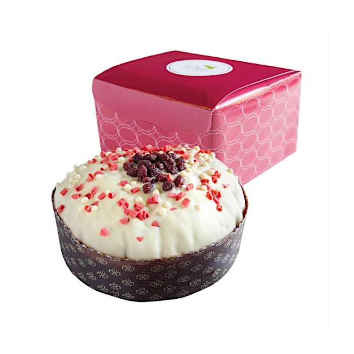 Panettone Artigianale da 1 Kg Cioccolato Bianco e Lampone