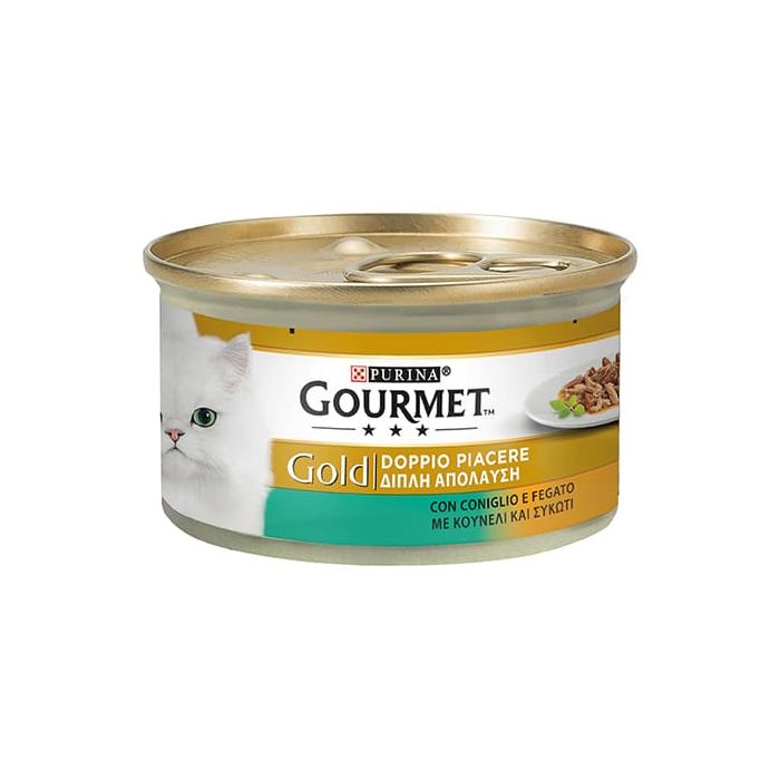 Gourmet Gold Doppio Piacere con Coniglio e Fegato per Gatti, 85gr
