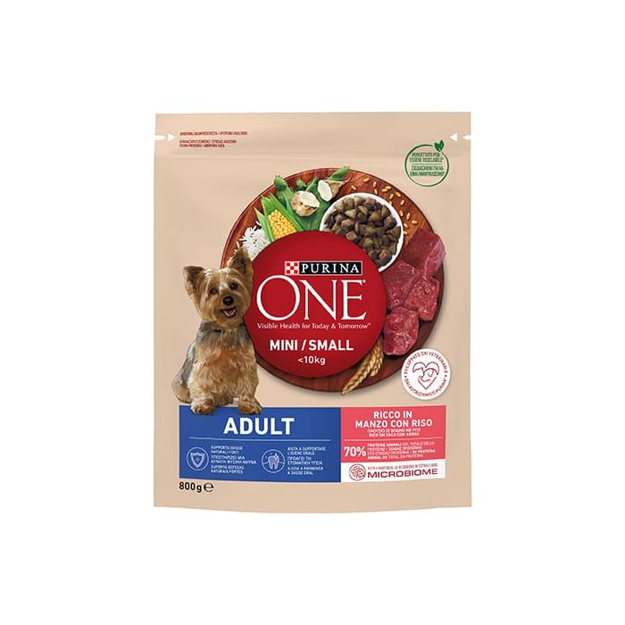 Purina ONE Mini Dog Adult Manzo con Riso 800 Gr
