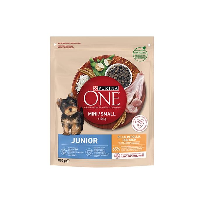 Purina One Mini Dog Junior Con Pollo E Riso 800 Gr